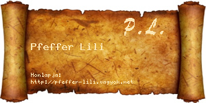Pfeffer Lili névjegykártya