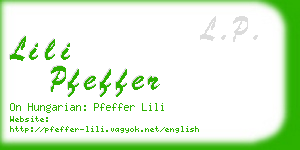lili pfeffer business card
